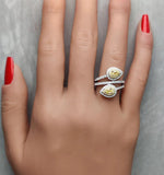 1.39ct Fancy Yellow Diamond Pear Cut Cocktail Ring in 18K Solid Gold | Riyanika