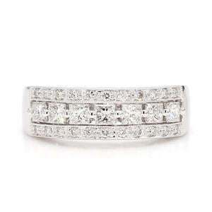 18K Solid Gold Princess Lab Grown Diamond 0.86 Carat Cocktail Band | Riyanika Jewels