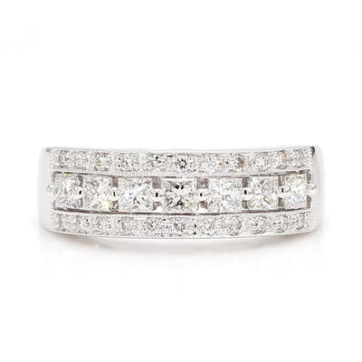 18K Solid Gold Princess Lab Grown Diamond 0.86 Carat Cocktail Band | Riyanika Jewels