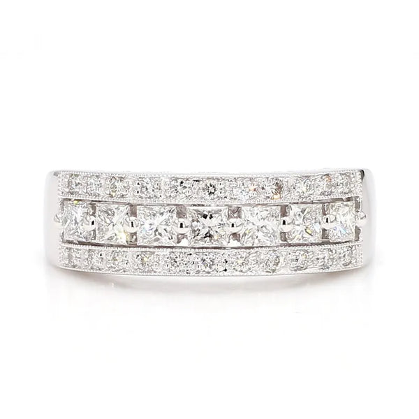 14K 0.86ct Lab Grown Diamond Princess Cut Cocktail Band