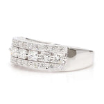 18K Solid Gold Princess Lab Grown Diamond 0.86 Carat Cocktail Band - Side View | Riyanika Jewels