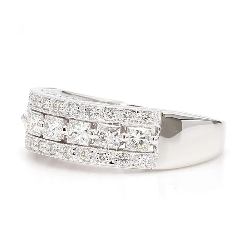 14K 0.86ct Lab Grown Diamond Princess Cut Cocktail Band