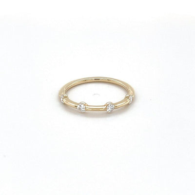 18K Solid Gold 0.20 CT Stackable Natural Diamond Ring | Riyanika Jewels
