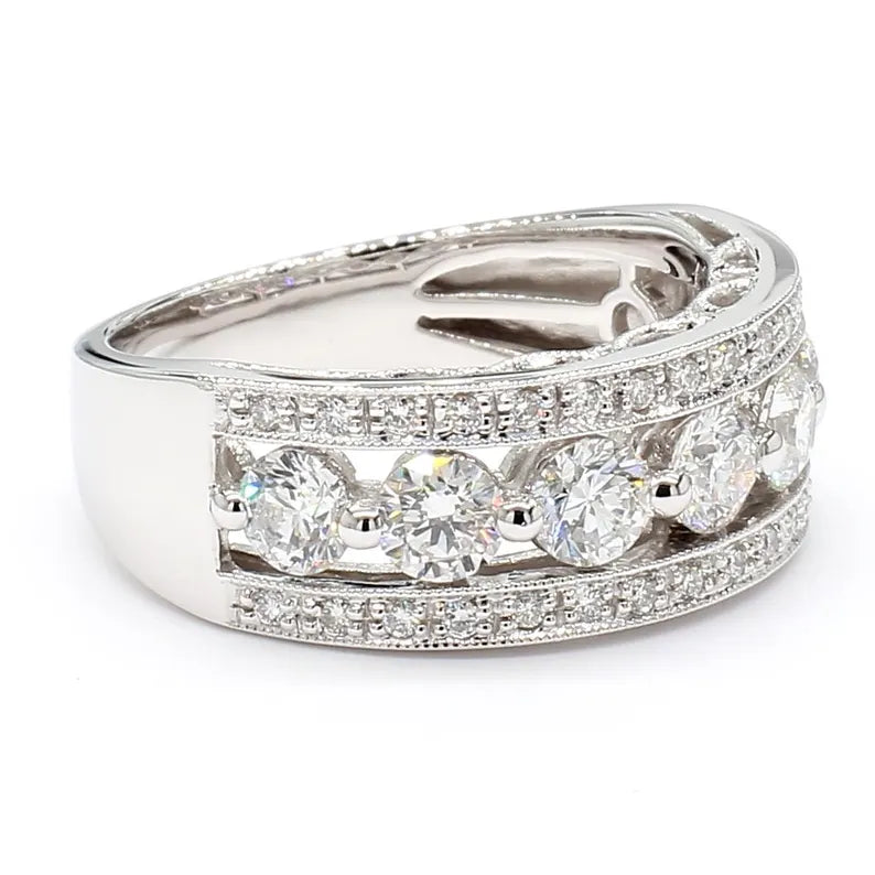 14K 1.69ct Lab Grown Diamond Round Cut Cocktail Band