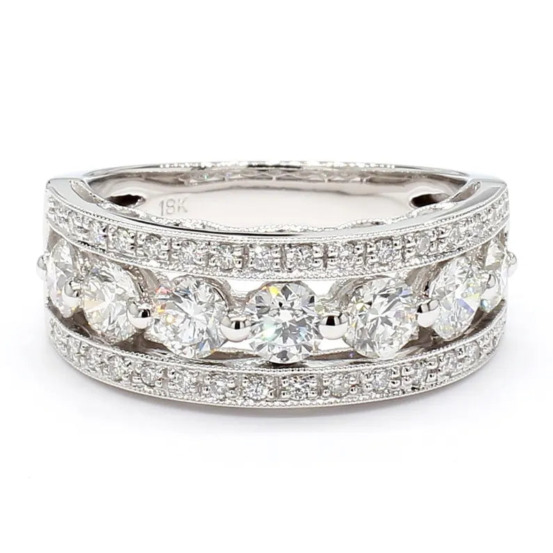 14K 1.69ct Lab Grown Diamond Round Cut Cocktail Band