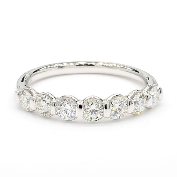 18K Solid Gold Round Lab Grown Diamond 0.81 Carat Wedding Band | Riyanika Jewels