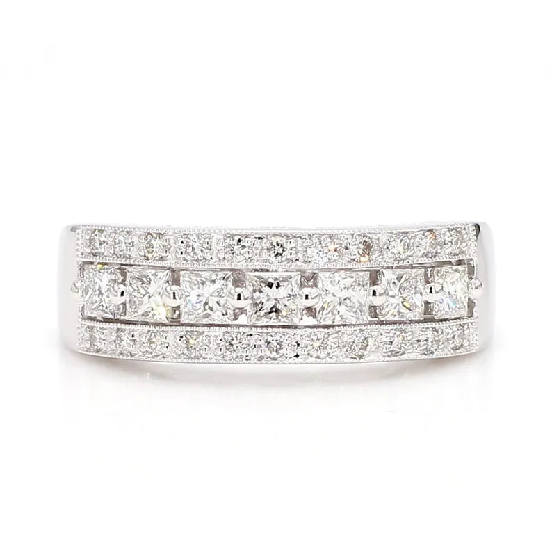 14K 0.86ct Lab Grown Diamond Princess Cut Cocktail Band