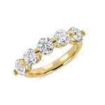 18K Solid Gold 2.50 CTW Five Stone Lab Grown Diamond Band | Riyanika Jewels