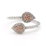 18K Solid Rose Gold Round Lab Grown Pink Diamond 0.41 Carat Cocktail Ring - Detail | Riyanika Jewels