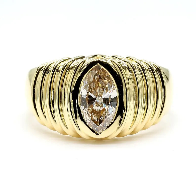 14K 0.73ct Lab Grown Diamond Marquise Cut Cocktail Band