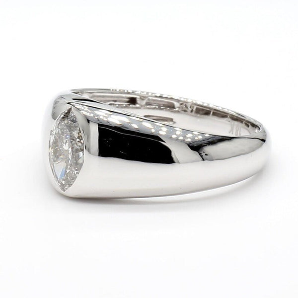 18K Solid Gold Marquise Lab Grown Diamond 0.62 Carat Cocktail Band - Side View | Riyanika Jewels