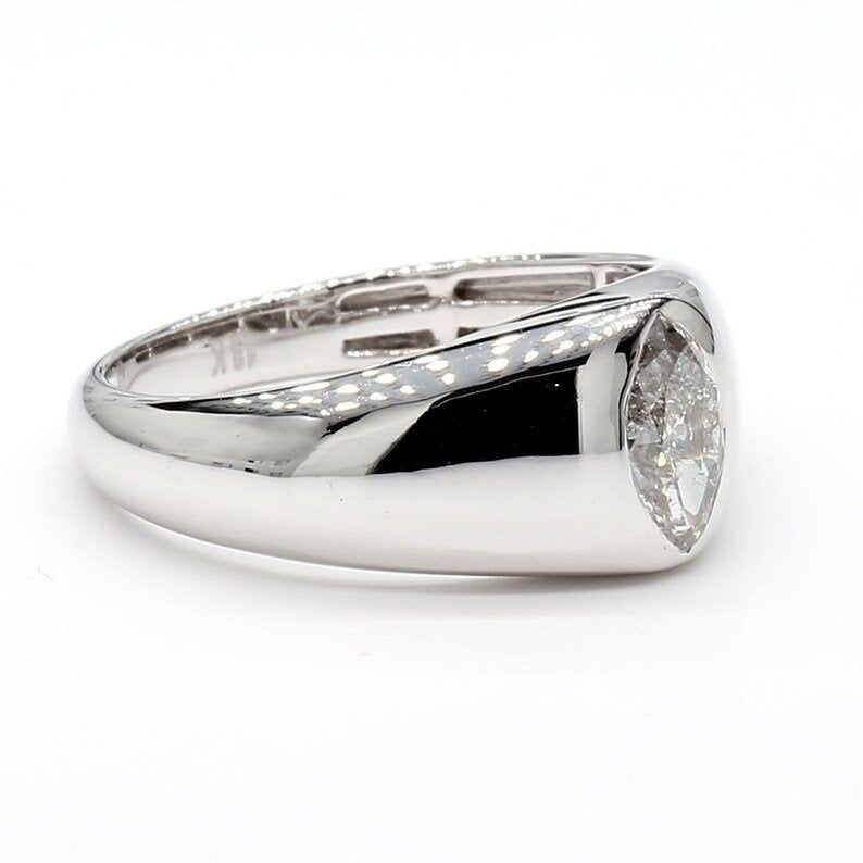 14K 0.62ct Lab Grown Diamond Marquise Cut Cocktail Band