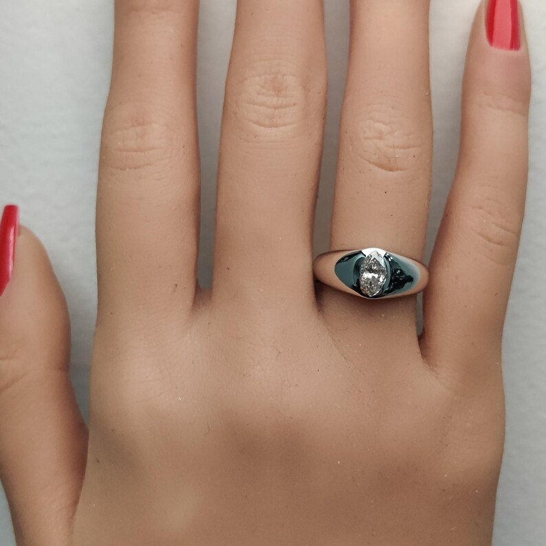 14K 0.62ct Lab Grown Diamond Marquise Cut Cocktail Band