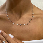 18K Solid Gold Marquise Diamond Necklace - View 7 | Riyanika Jewels