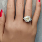 14K 4.06ct Lab Grown Yellow Diamond Oval Cut Cocktail Ring