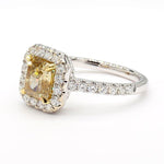 2.04ct Fancy Yellow Diamond Radiant Cut Cocktail Ring in 18K Solid Gold | Riyanika