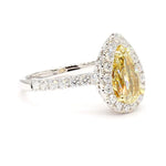 1.69ct Fancy Yellow Diamond Pear Cut Cocktail Ring in 18K Solid Gold | Riyanika