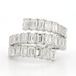 18K Solid Gold 4.31 Carat Emerald White Lab Grown Diamond Cocktail Band - Detail | Riyanika Jewels