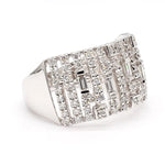 18K Solid Gold Baguette Lab Grown Diamond 0.68 Carat Cocktail Ring - Close Up | Riyanika Jewels