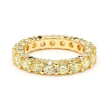 2.55ct Fancy Yellow Diamond Round Cut Eternity Band in 18K Solid Gold | Riyanika