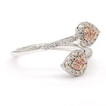 18K Solid Rose Gold Round Lab Grown Pink Diamond 0.41 Carat Cocktail Ring - Close Up | Riyanika Jewels