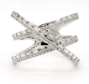 14K 0.78ct Lab Grown Diamond Baguette Cut Cocktail Ring