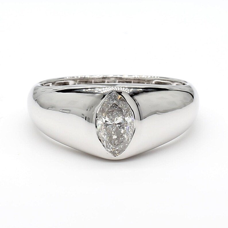 14K 0.62ct Lab Grown Diamond Marquise Cut Cocktail Band