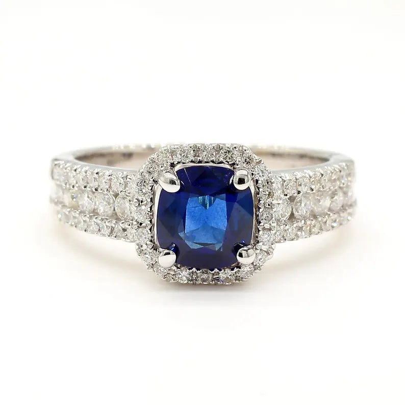 14K 1.58ct Lab Grown Diamond Cushion Cut Cocktail Ring