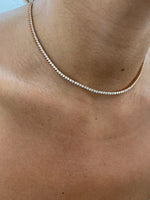 14K Solid Gold Lab Diamond Tennis Necklace