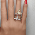 14K 0.96ct Lab Grown Yellow Diamond Round Cut Cocktail Ring