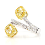 2.42ct Fancy Yellow Diamond Cushion Cut Cocktail Ring in 18K Solid Gold | Riyanika