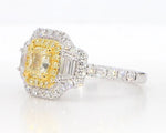 18K Solid Gold 2.24 Carat Cushion Yellow Lab Grown Diamond Cocktail Ring - Close Up | Riyanika Jewels