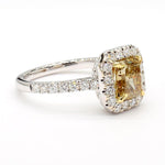 2.04ct Fancy Yellow Diamond Radiant Cut Cocktail Ring in 18K Solid Gold | Riyanika