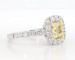 14K 1.94ct Lab Grown Yellow Diamond Cushion Cut Cocktail Ring