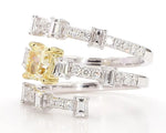 2.28ct Fancy Yellow Diamond Cushion Cut Cocktail Ring in 18K Solid Gold | Riyanika
