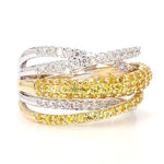 14K 1.86ct Lab Grown Yellow Diamond Round Cut Cocktail Ring