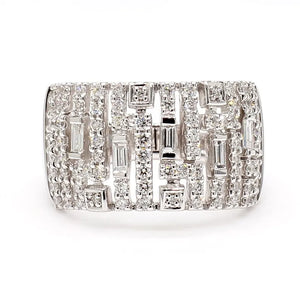 18K Solid Gold Baguette Lab Grown Diamond 0.68 Carat Cocktail Ring | Riyanika Jewels