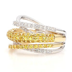 14K 1.86ct Lab Grown Yellow Diamond Round Cut Cocktail Ring