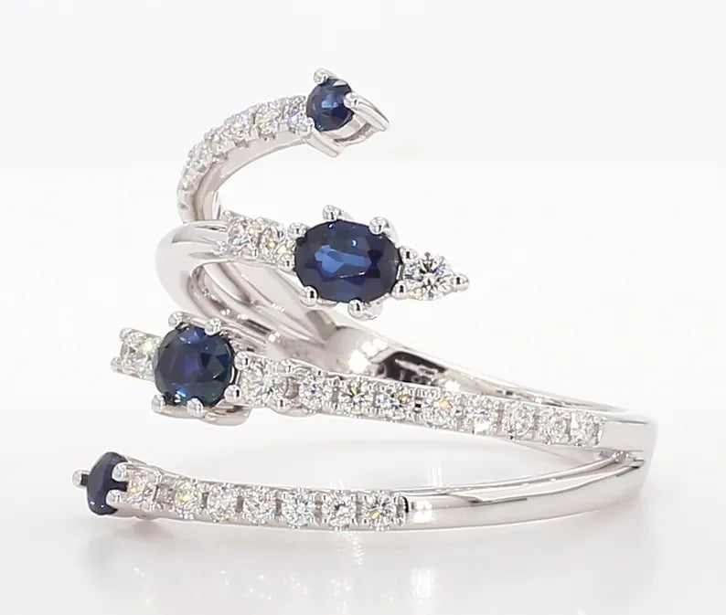 14K 0.9ct Lab Grown Diamond Oval Cut Cocktail Ring