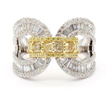 18K Solid Gold Cushion Lab Grown Yellow Diamond 2.11 Carat Cocktail Band | Riyanika Jewels