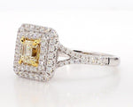18K Solid Gold Emerald Lab Grown Yellow Diamond 1.24 Carat Cocktail Ring - Side View | Riyanika Jewels