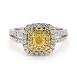18K Solid Gold Oval Lab Grown Yellow & Diamond 1.17 Carat Wedding Band | Riyanika Jewels