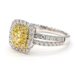 14K 1.17ct Lab Grown Yellow Diamond Oval Cut Wedding Band
