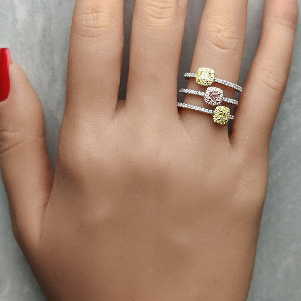 1.32ct Lab Grown Diamond Cushion Cut Cocktail Ring in 18K Solid Gold | Riyanika