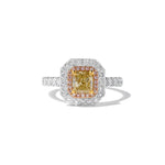 14K 1.61ct Lab Grown Yellow Diamond Radiant Cut Cocktail Ring