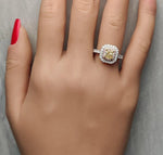 14K 1.61ct Lab Grown Yellow Diamond Radiant Cut Cocktail Ring