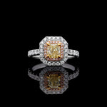 14K 1.61ct Lab Grown Yellow Diamond Radiant Cut Cocktail Ring