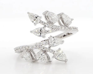 18K Solid Gold Pear Lab Grown Diamond 1.27 Carat Cocktail Ring | Riyanika Jewels