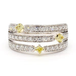 14K 0.66ct Lab Grown Yellow Diamond Radiant Cut Cocktail Ring