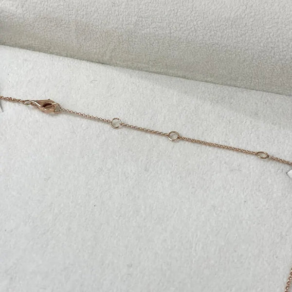 18K Solid Gold Marquise Diamond Cluster Floral Pendant Necklace - Side View | Riyanika Jewels